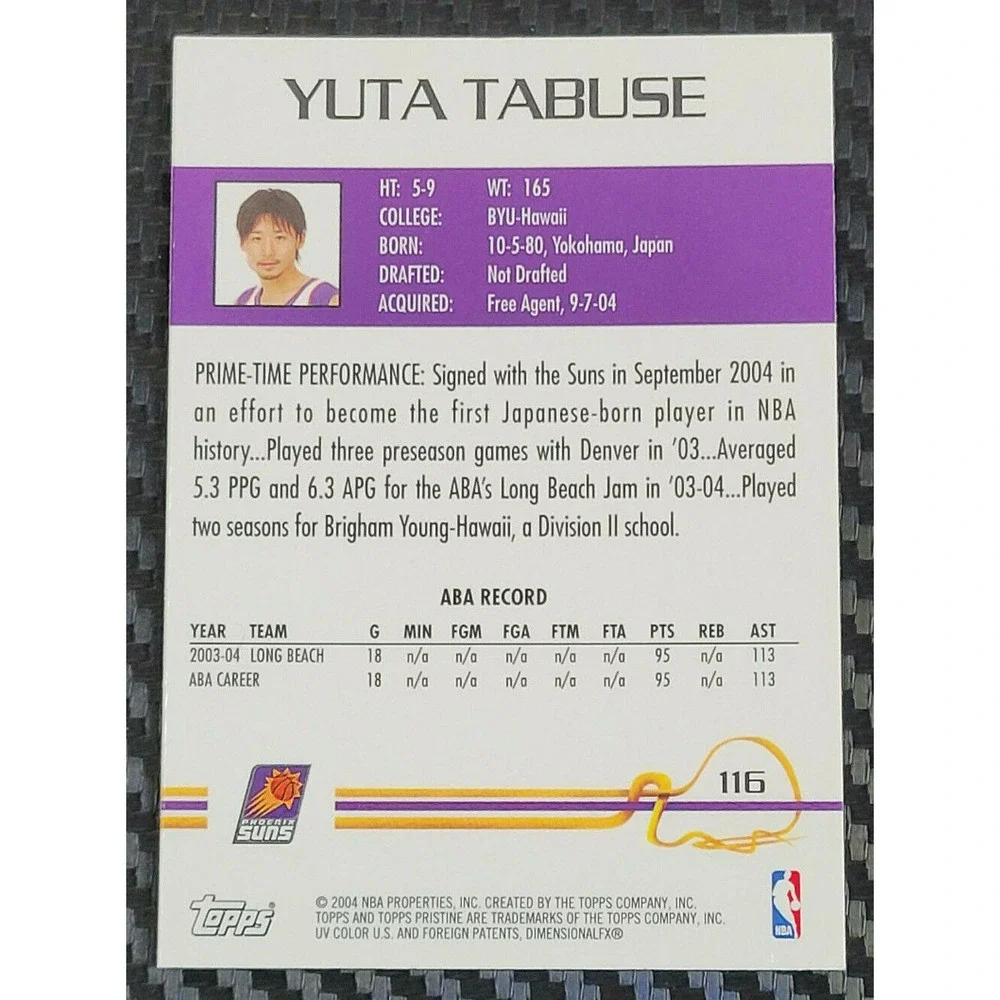 2004-05 TOPPS‎ PRISTINE YUTA TABUSE ROOKIE